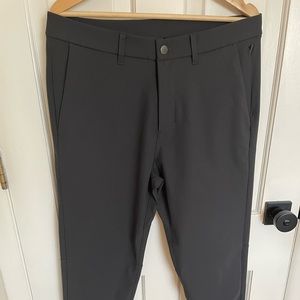 Lululemon Men’s Commission Slim-Fit pants in dark gray